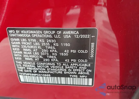 2023 Volkswagen Id.4 Pro S/Pro S Plus z USA, uszkodzony, nr VIN 1V2FMPE86PC010965
